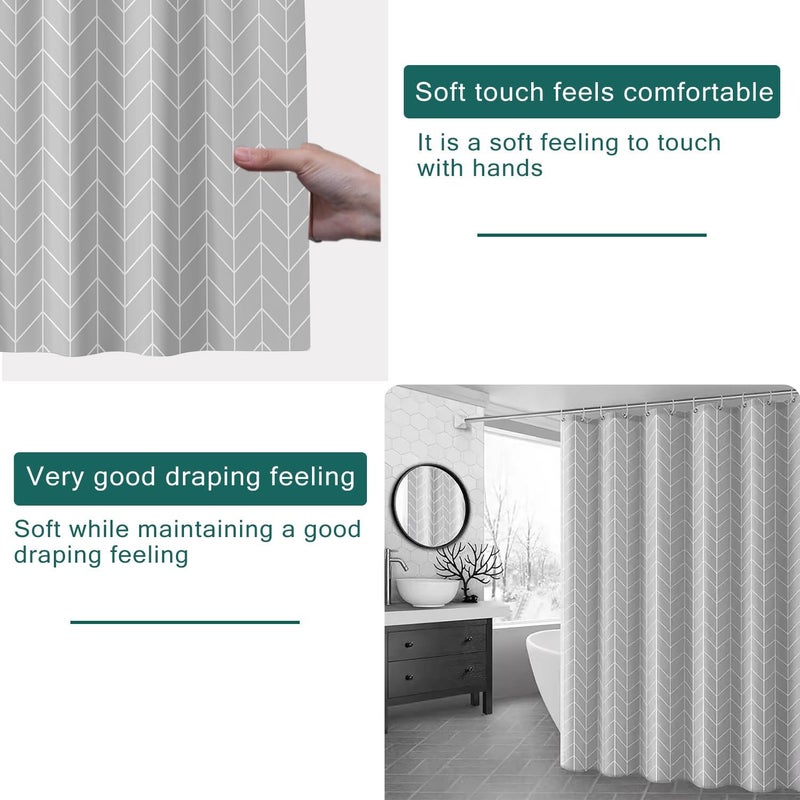 jssablo Shower Curtain Liner, 100% Waterproof PEVA Shower Curtains with 3 Duty Heavy Bottom Magnets and 12 Rust Proof Grommets, 72x72 Weighted Shower Liner for Shower Stall, Bathtubs - Image 5